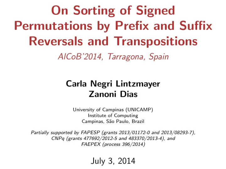 on sorting of signed permutations by prefix and suffix