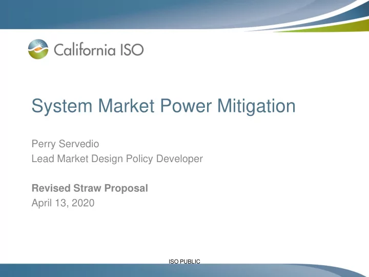 system market power mitigation