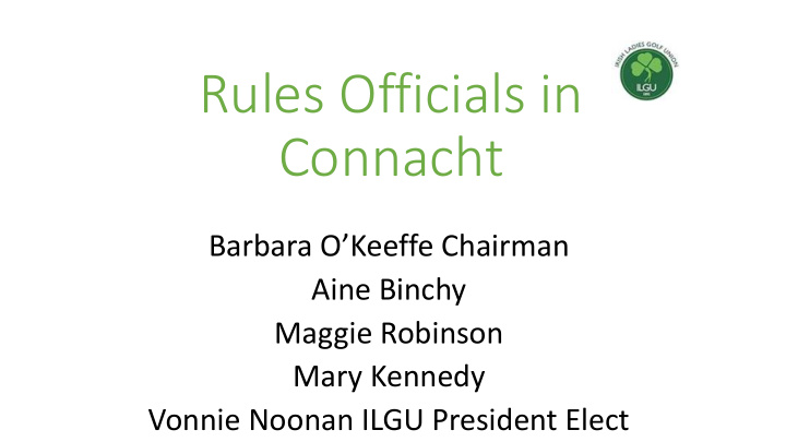 rules officials in connacht
