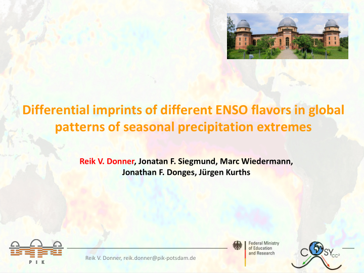 differential imprints of different enso flavors in global