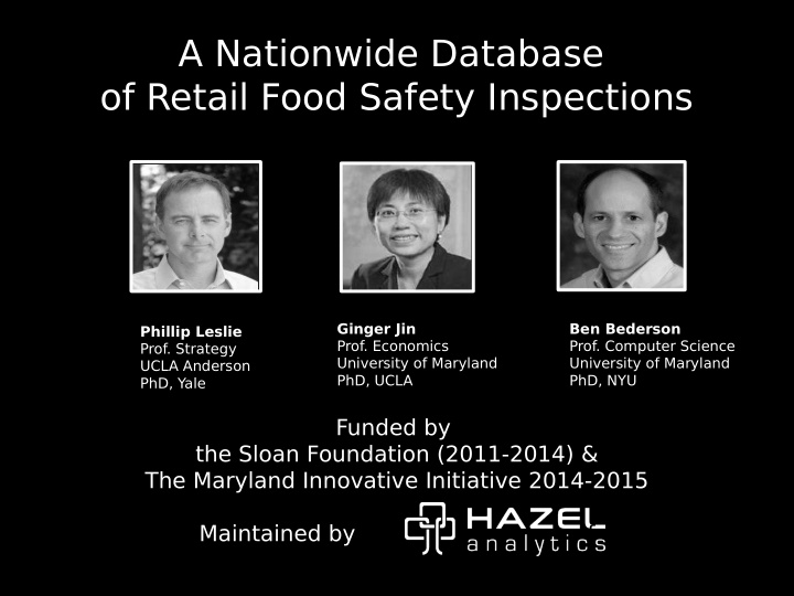 a nationwide database of retail food safety inspections