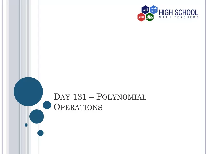 polynomials a variable expression whose terms