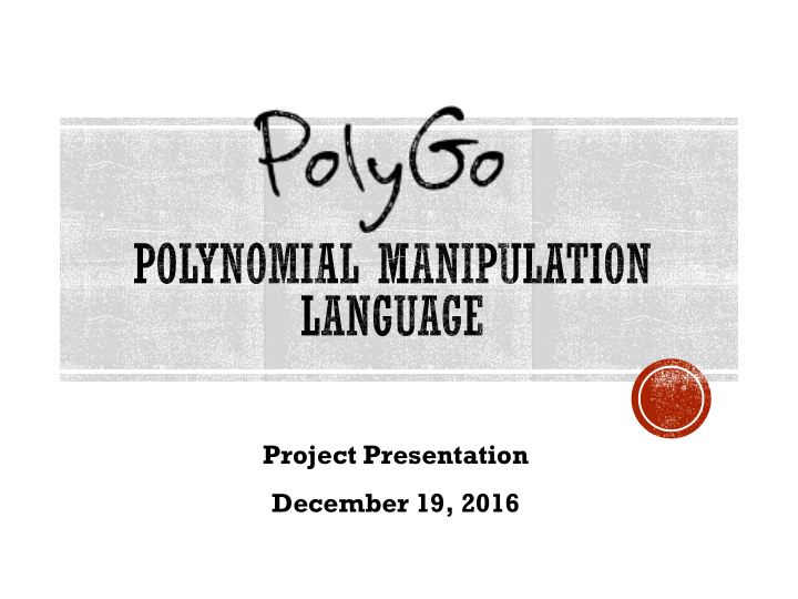 project presentation december 19 2016