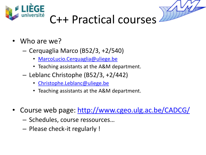 c practical courses