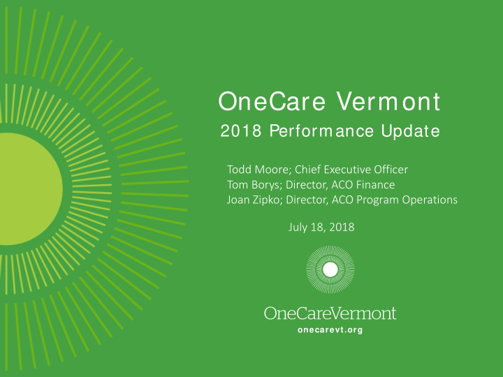 onecare vermont