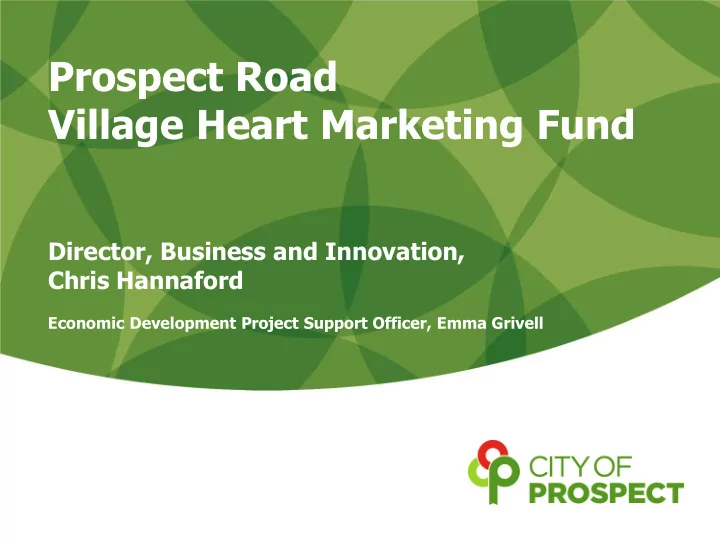 prospect road village heart marketing fund