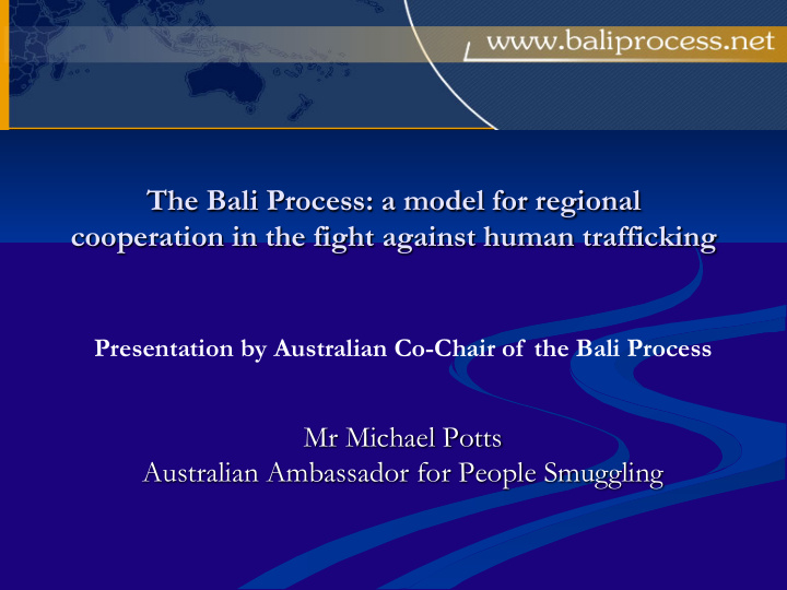 the bali process a model for regional cooperation in the
