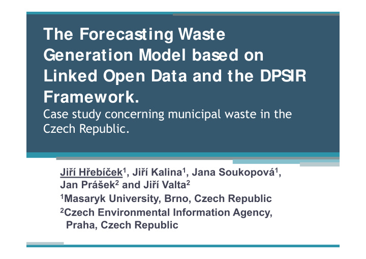 the forecasting waste generation model based on linked