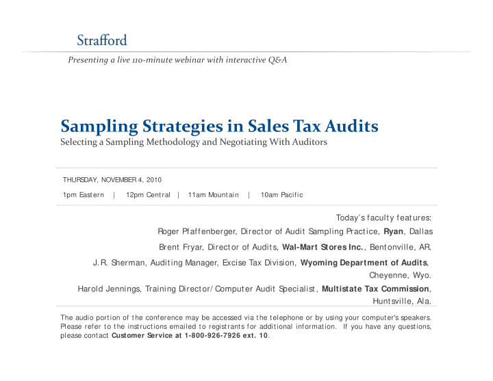 sampling strategies in sales tax audits