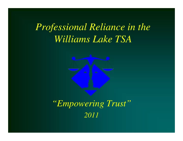professional reliance in the professional reliance in the