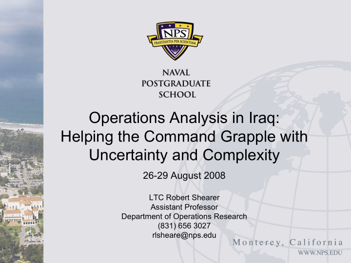 operations analysis in iraq helping the command grapple