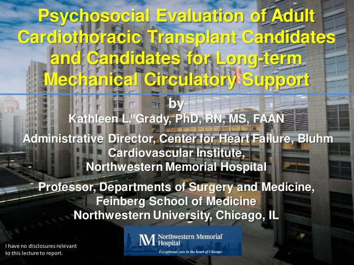 psychosocial evaluation of adult cardiothoracic