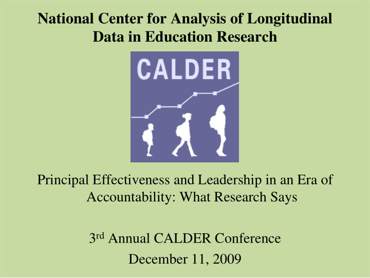 national center for analysis of longitudinal data in