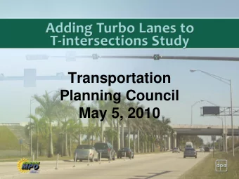 Study Name  Transportation  Planning Council (Report cover for title and slide  May 5, 2010