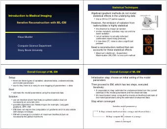 Introduction to Medical Imaging  statistical effects in the underlying data  this is OK for CT