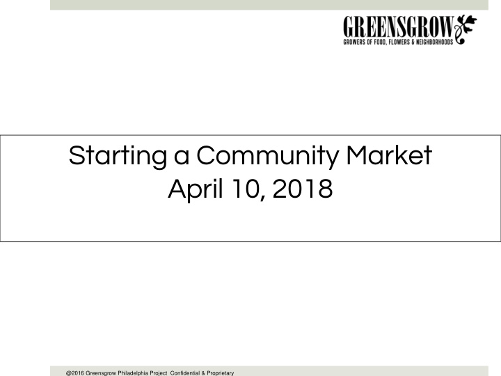 starting a community market april 10 2018
