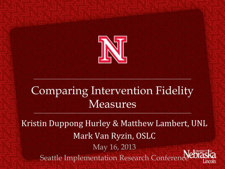 comparing intervention fidelity measures
