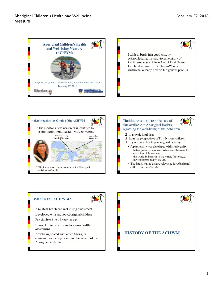 aboriginal children s health and well being february 27