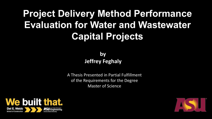 project delivery method performance evaluation for water