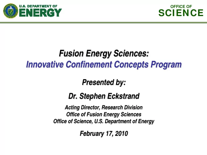 science fusion energy sciences fusion energy sciences
