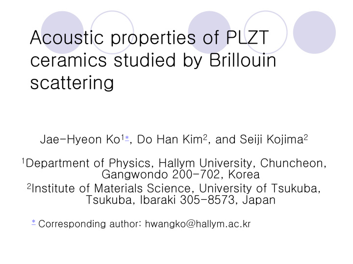acoustic properties of plzt ceramics studied by brillouin