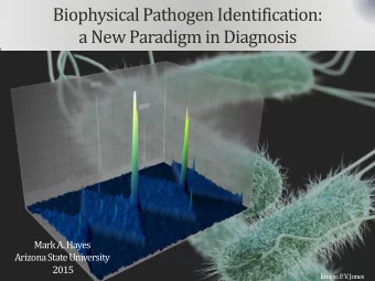 Biophysical Pathogen Identification:  a New Paradigm in Diagnosis  Mark A. Hayes  Arizona State