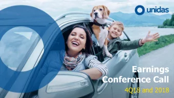 Conference Call  4Q18 and 2018  Agenda  Unidas in 2018  Highlights  New and Used Cars Sales