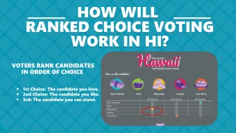 HOW WILL  HOW WILL  RANKED CHOICE VOTING  RANKED CHOICE VOTING  WORK IN HI?  WORK IN HI?  VOTERS