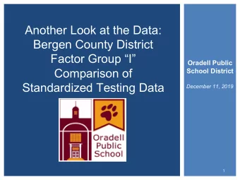Another Look at the Data:  Bergen County District  Factor Group I  Oradell Public  Comparison