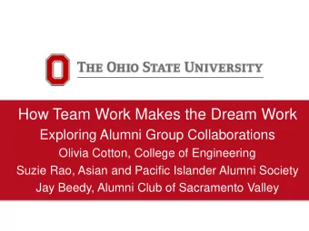 How Team Work Makes the Dream Work  Exploring Alumni Group Collaborations  Olivia Cotton, College