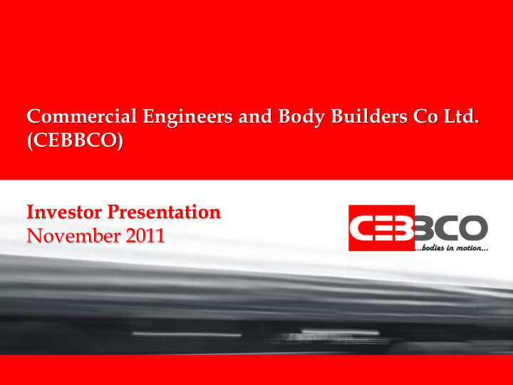 commercial engineers and body builders co ltd