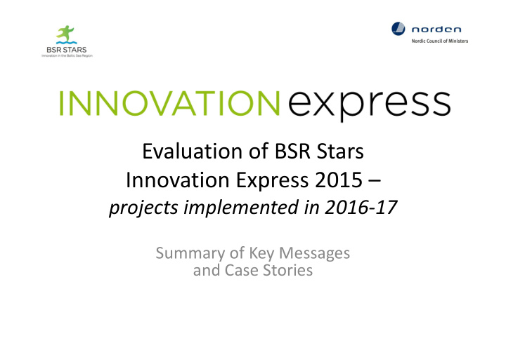 evaluation of bsr stars innovation express 2015