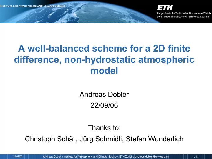 a well balanced scheme for a 2d finite difference non