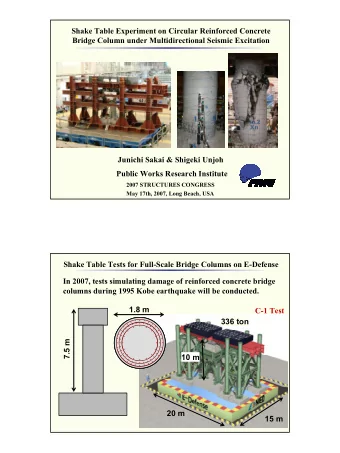 Shake Table Experiment on Circular Reinforced Concrete  Bridge Column under Multidirectional