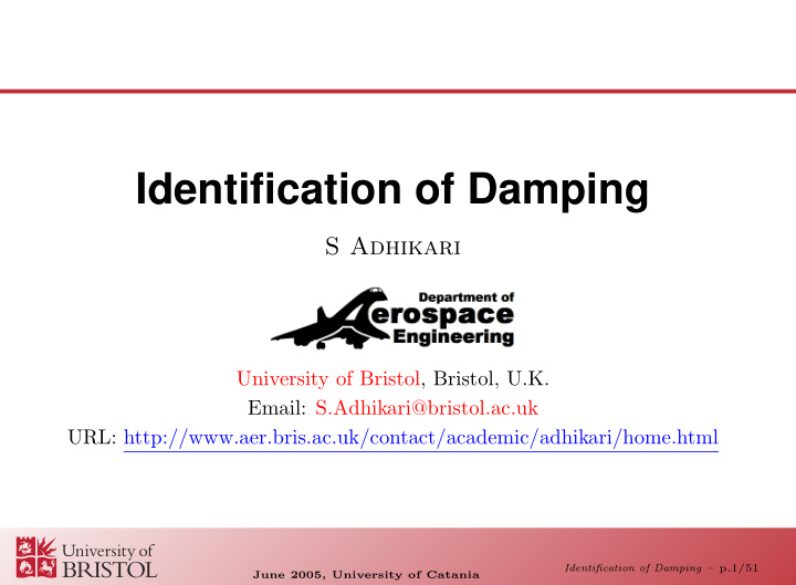 identification of damping