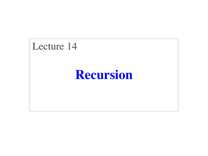 recursion announcements for today