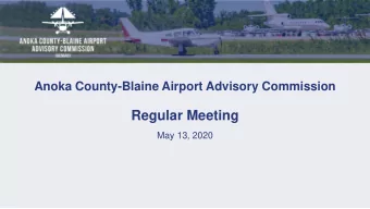 Regular Meeting  May 13, 2020  Agenda  1.  Overview by Airport Manager  2.  Introductions  3.