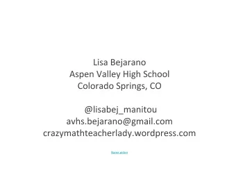 This presentation  bit.ly/NCTMwarmUp        bit.ly/NCTMwarmupsheet  WHICH ONE DOESNT