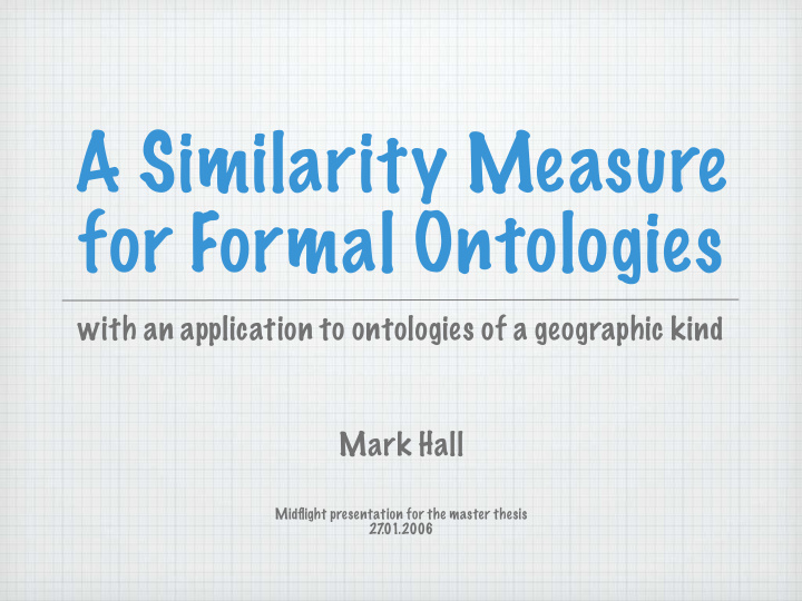 a similarity measure for formal ontologies