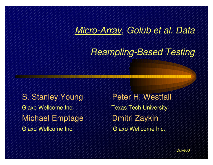 micro array golub et al data reampling based testing