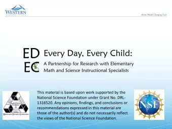 EC  A Partnership for Research with Elementary  Math and Science Instructional Specialists  This