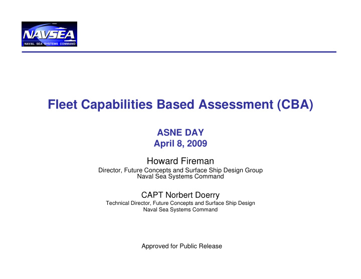 fleet capabilities based assessment cba