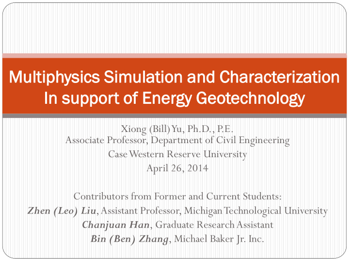 multiph mu tiphysics ysics simu mulation lation and d cha