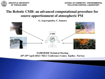 The Robotic CMB: an advanced computational procedure for  source apportionment of atmospheric PM