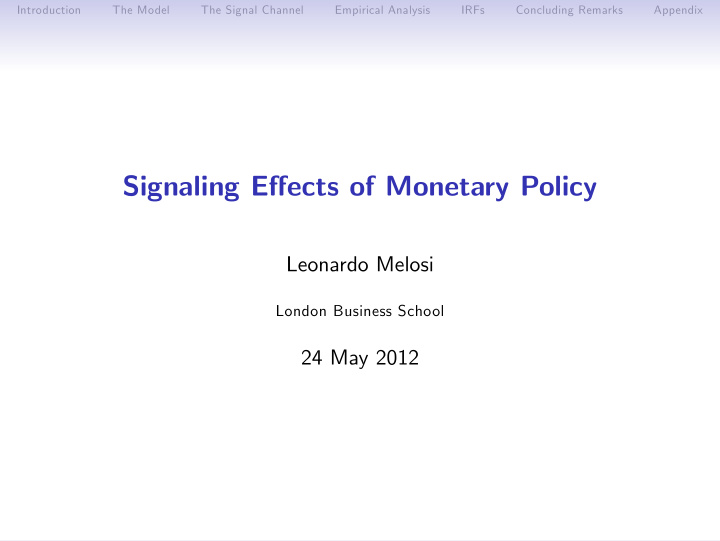 signaling effects of monetary policy