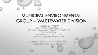 GROUP  WASTEWATER DIVISION  VANESSA D. WISHART  STAFFORD ROSENBAUM LLP  222 WEST WASHINGTON