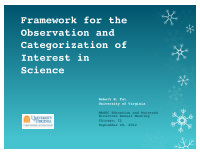 framework for the observation and categorization of
