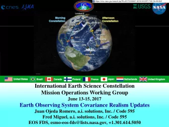 International Earth Science Constellation  Mission Operations Working Group  June 13-15, 2017