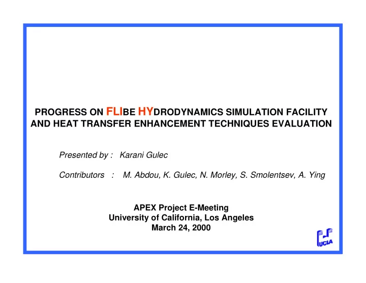 fli hy experimental goals