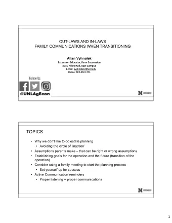 TOPICS   Why we dont like to do estate planning   Avoiding the circle of inaction